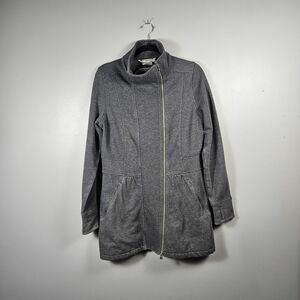 Athleta Jacket Full Zip Up Thumb Holes Heather Gray Women's Medium Pockets